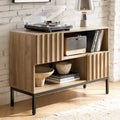 Industrial Farmhouse Console Table with Metal Legs N545
