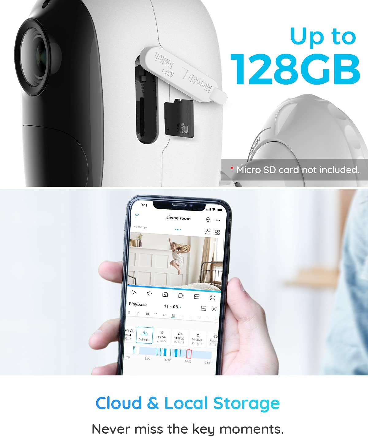 Wireless Security Camera Outdoor, Battery Solar Powered with 1080P HD, Night Vision, Two-Way Talk, 2.4GHz WiFi L39375