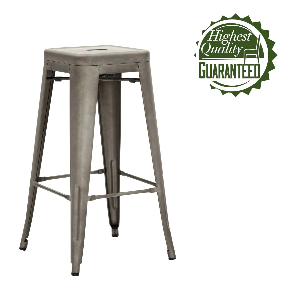 Metal Bar Stool Set of 4 Gunmetal Gray J687514