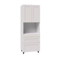Vanilla White Pantry Microwave Cabinet with Three Drawers O9827