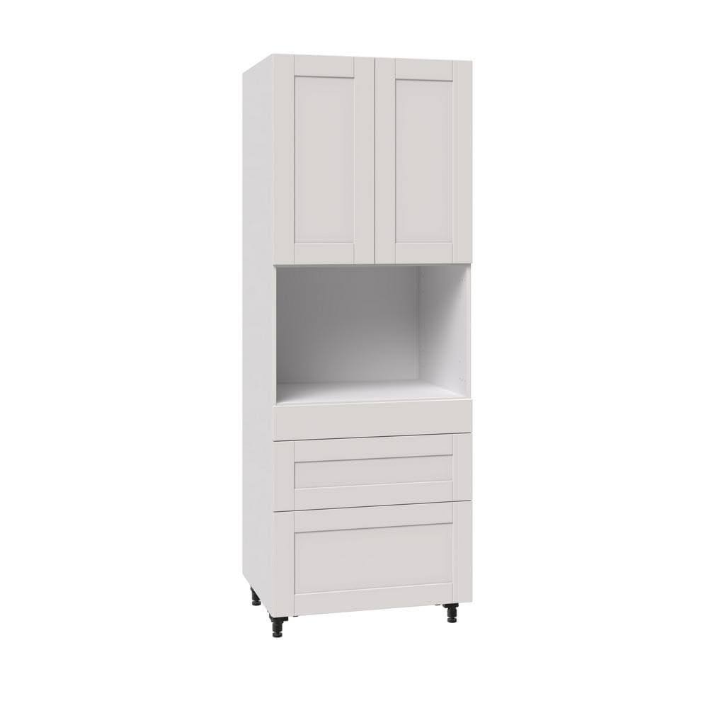 Vanilla White Pantry Microwave Cabinet with Three Drawers O9827