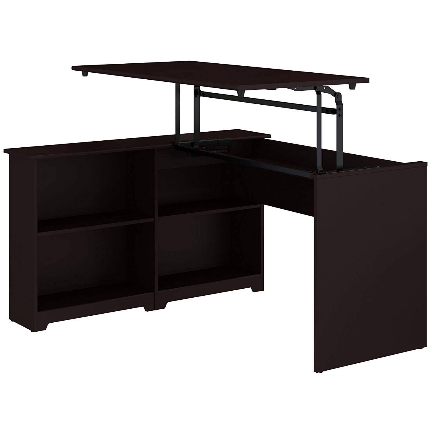 Espresso Oak Corner Bookshelf Desk N179210