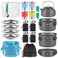 Collapsible Cookware Utensils Kit with Pan Knife Fork Bowl Q657
