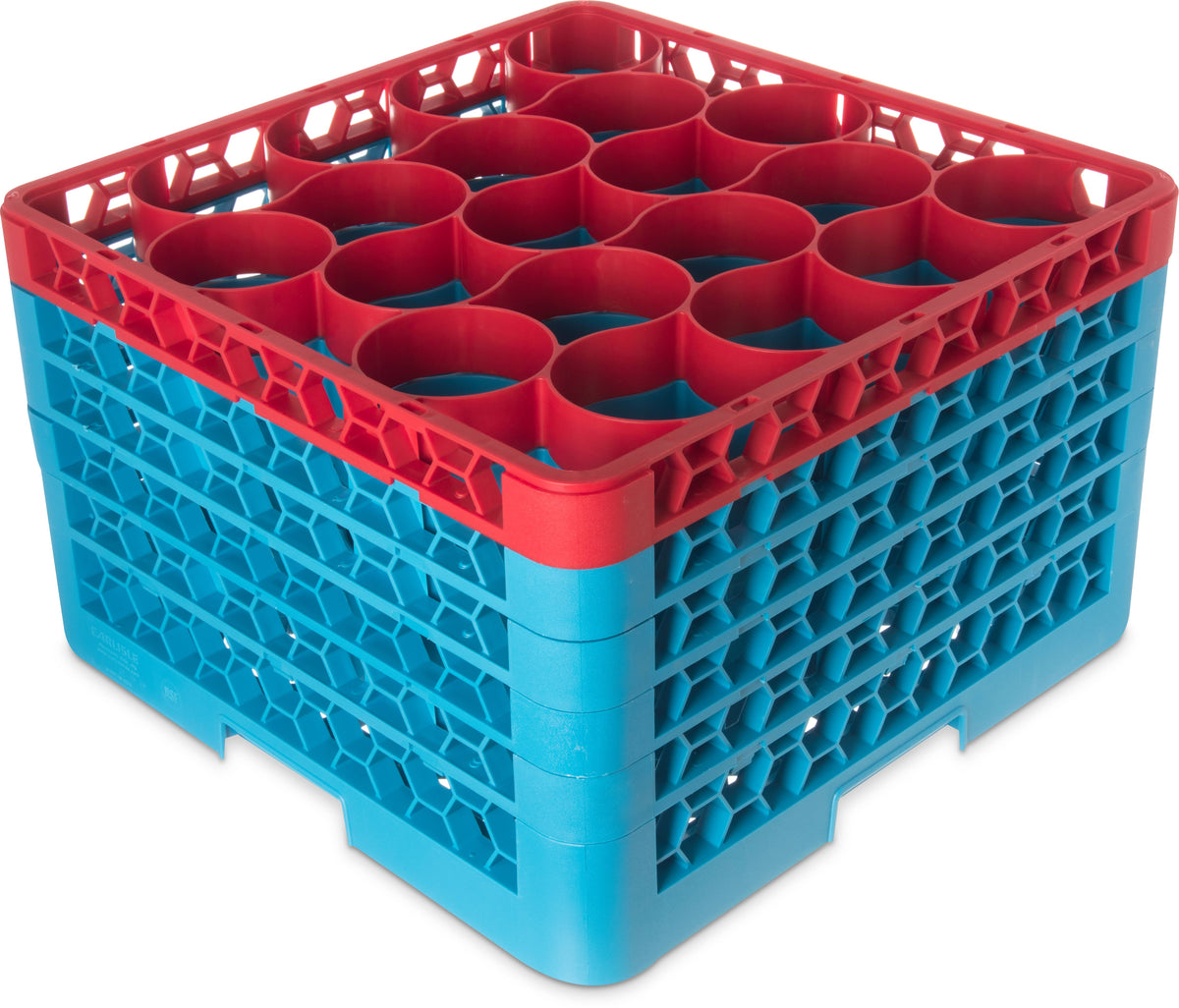 20-Compartment Dishwasher Glass Rack with Color-Coded Extenders Q55874