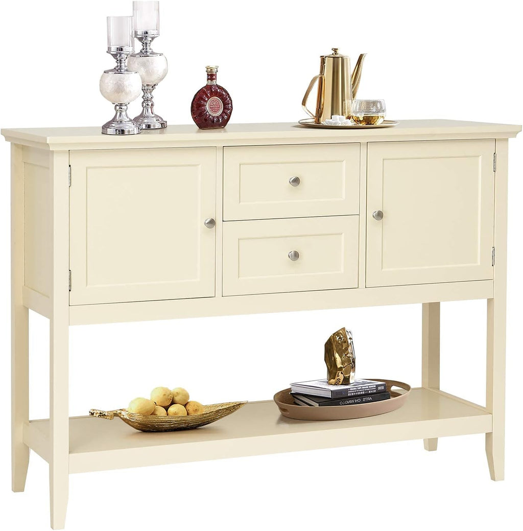 Grey Wooden Buffet Sideboard with Storage Shelf, 2 Drawers & 2 Cabinets I32004