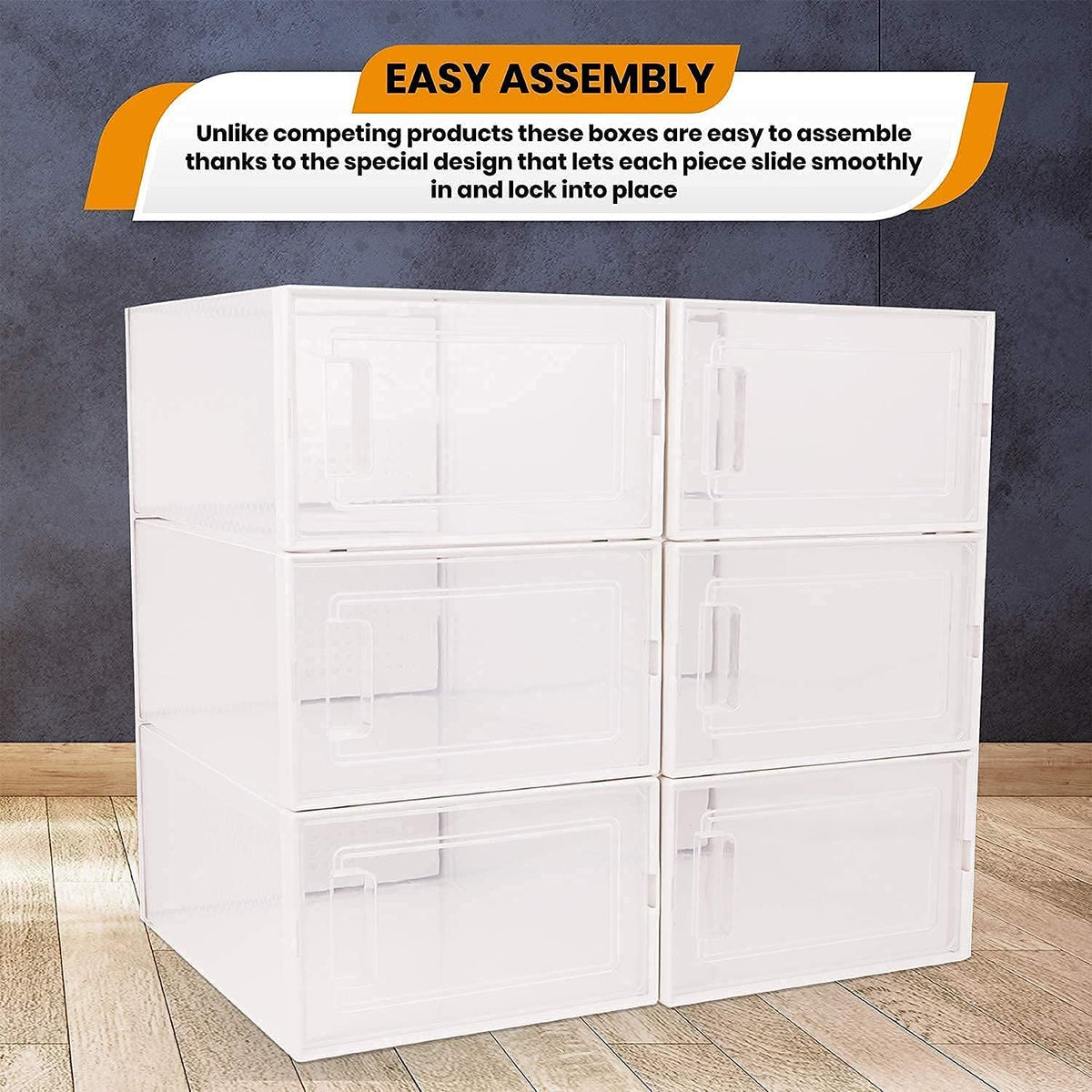 Hat Organizer Pack of 6 Transparent Hat Storage Box P72823