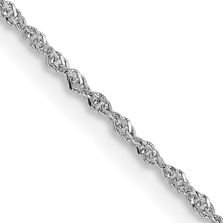 14K White Gold Ultra-thin Sparkle Chain Necklace 16 Inches N343