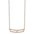 14K Rose Gold Polished Diamond Necklace Q268630