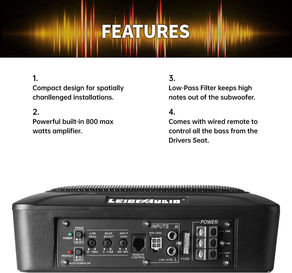 800 Watt Compact Powered Subwoofer with Built in Amplifier X738