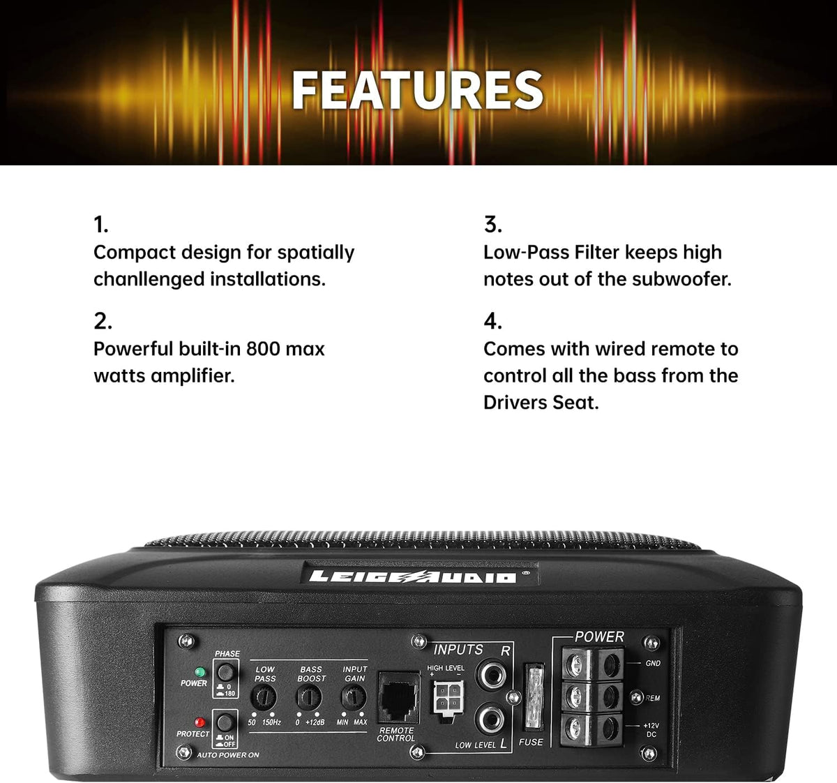 800 Watt Compact Powered Subwoofer with Built in Amplifier X738
