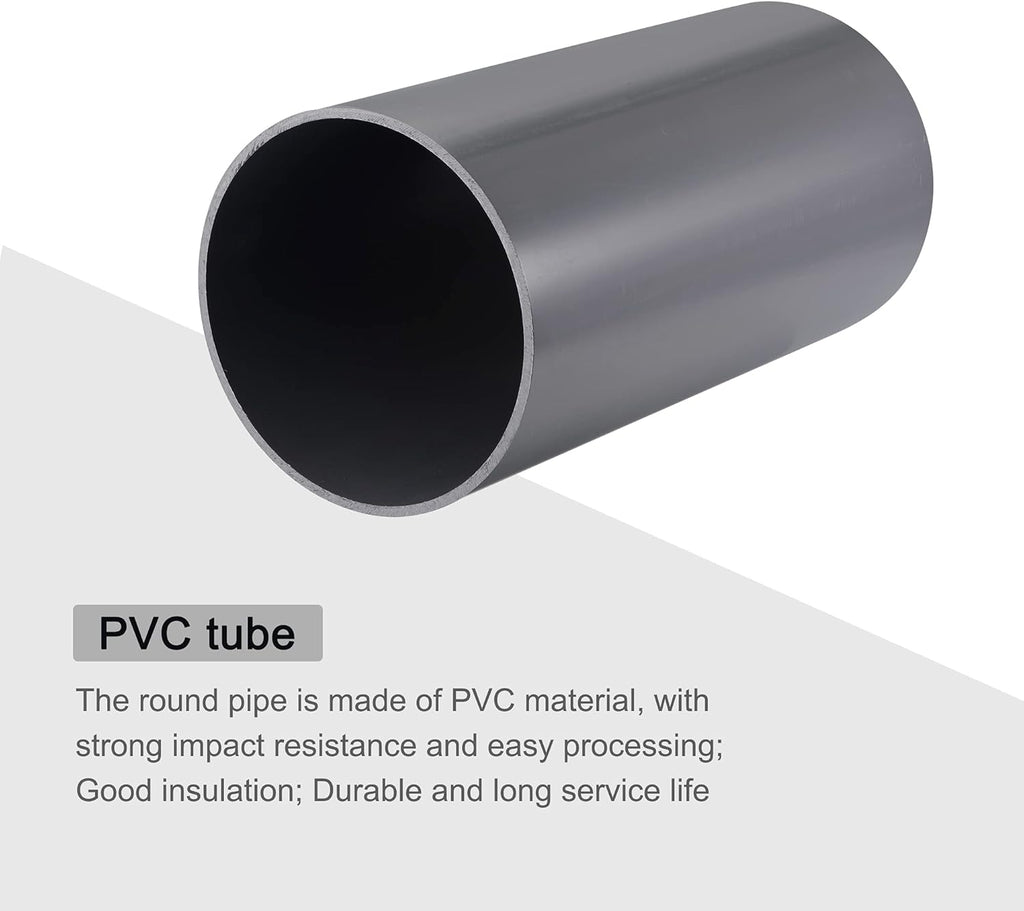 PVC Rigid Round Pipe 6 ID 13 Length Light Grey W69288