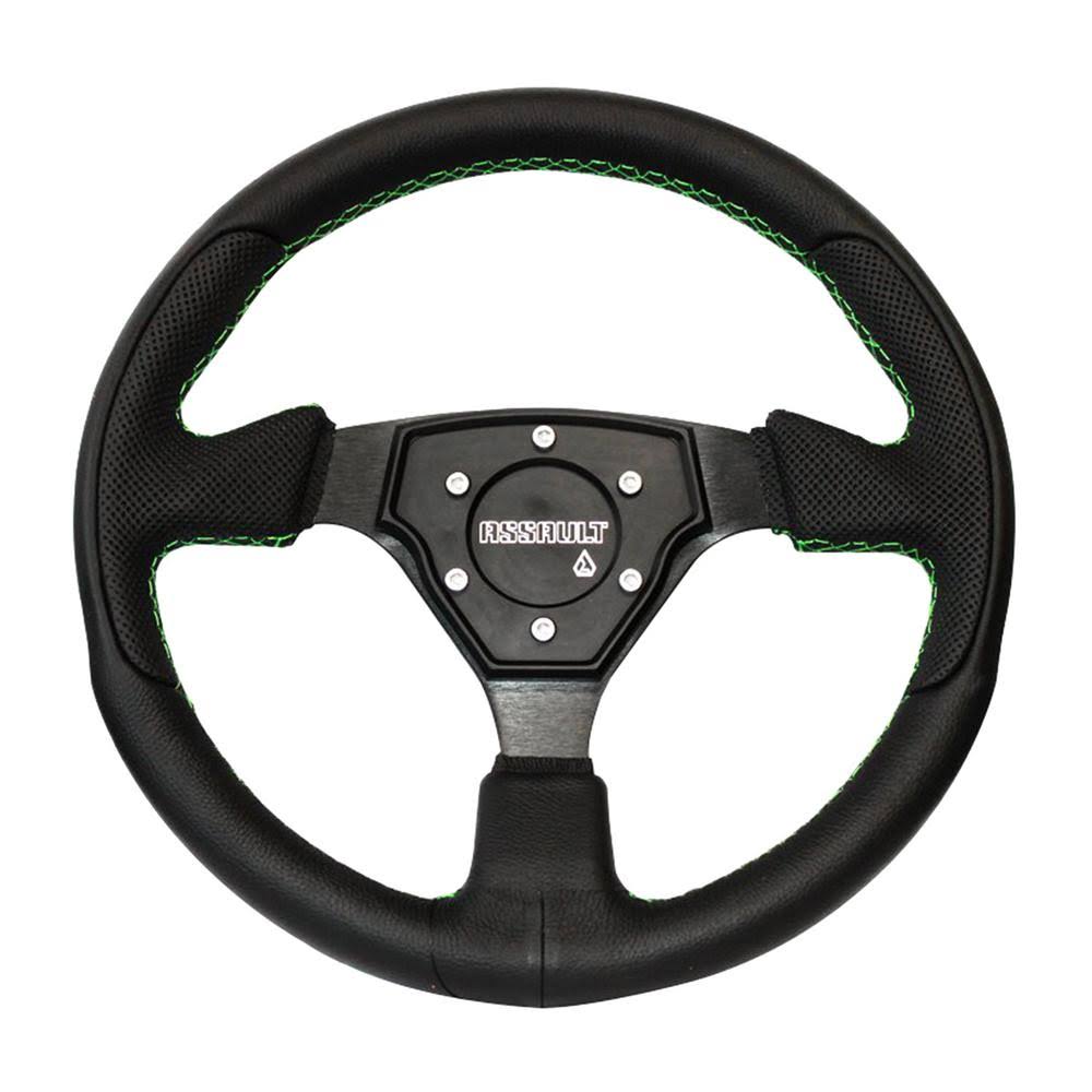 Steering Wheel with Green Stitching V8568
